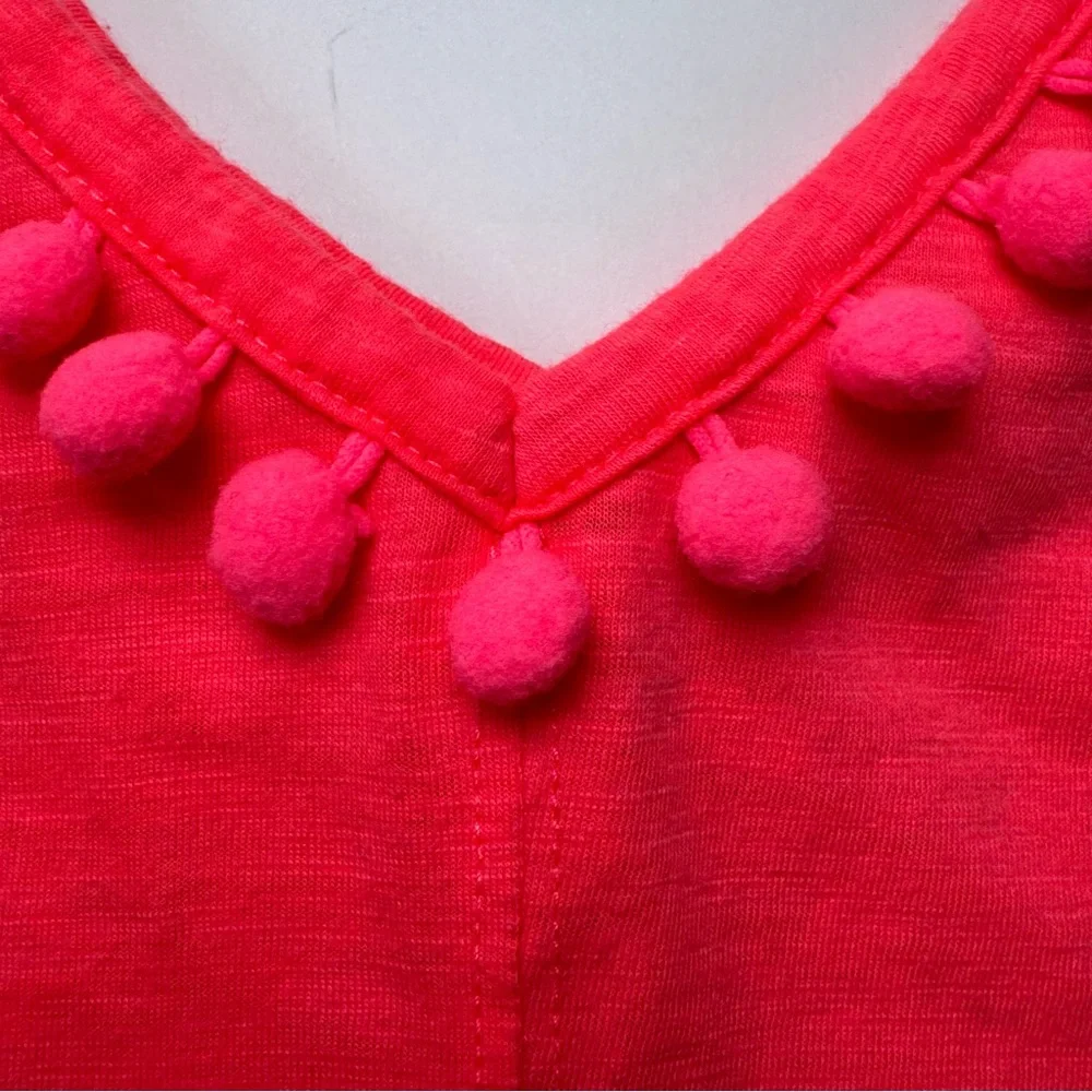 Lilly Pulitzer Neon Pink Sleeveless Pom Pom Tank - Medium - Picture 5 of 6